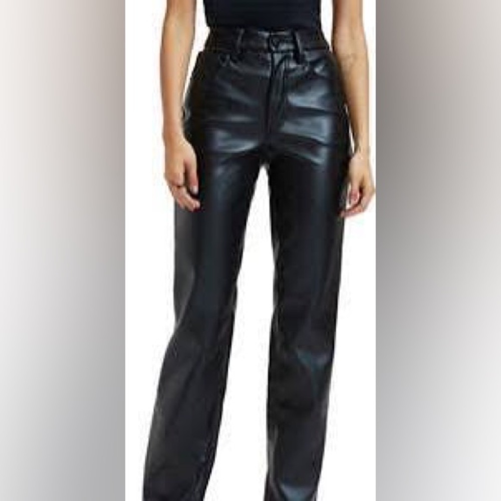 Black Faux Leather Pants